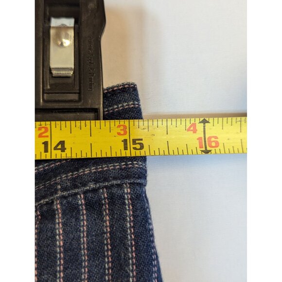 Vintage Rustler Blue & White Striped Denim Jeans Size 16 Misses - Picture 4 of 7